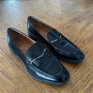 Franco Sarto Black Leather Slip-On Loafers